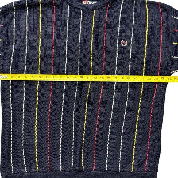 Vintage Ralph Lauren Chaps Sweater Mens XXL Navy Blue Vertical Stripe‎ Colorful - Picture 5 of 9